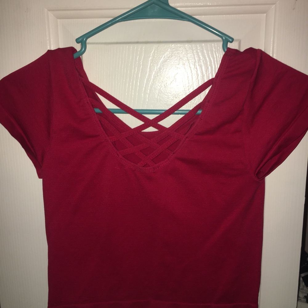 Cute Laced Red Crop Top